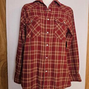 PASHARTUK Long Sleeve Western Shirt Women’s Size S Plaid w/ Pearl Snaps